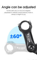 WEST BIKING-vástago ajustable para manillar de bicicleta, vástago Variable de 60 grados, elevador de ángulo, adaptador de eje de horquilla delantera de bicicleta de montaña y carretera, 25,4/31,8 MM - details 7