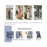Vestido largo sin mangas para mujer, estilo camisa casual de verano, elegante, clásico, con abertura y bolsillos. - details 6