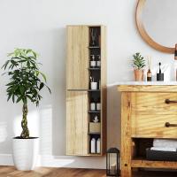 Columna Pared Compartimentos Abiertos y 2 Puertas Morno 40x24x141,5 cm Natural - details 2