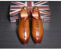 Zapatos derby de cuero formales para hombre, vino hecho a mano, de la más alta calidad, de Italia en China, 2025 - details 12
