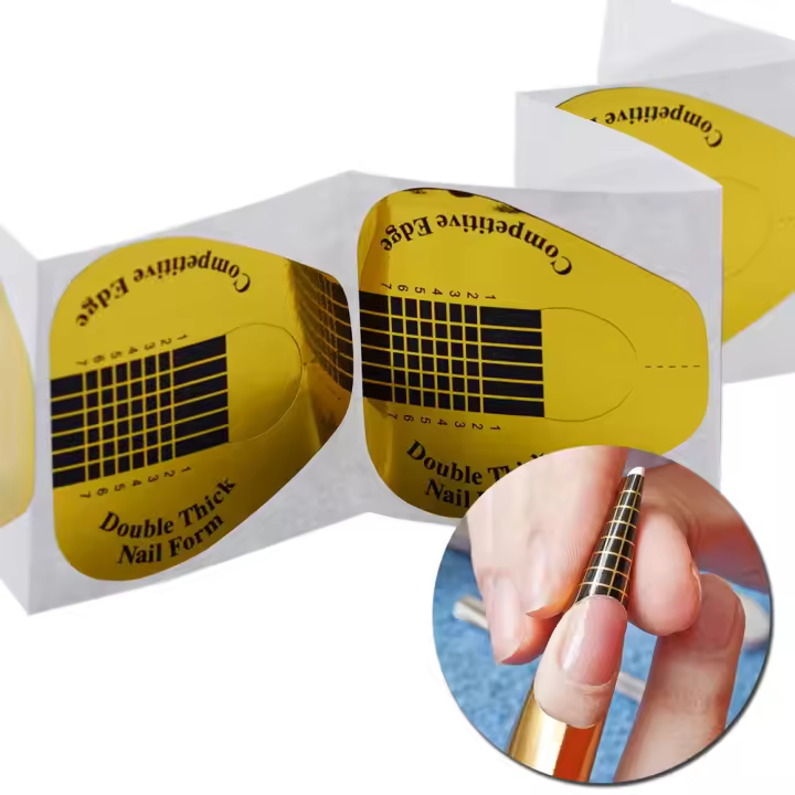 Punzones de Uñas Francesas 100Pcs para Extensión de Uñas de Gel UV Hermano Molde de Uñas Herramientas de Arte de Uñas Guía de Uñas para Manicura - 1