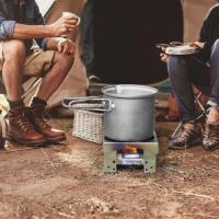 Quemador de alcohol ligero de acero inoxidable, cocina portátil para acampar, mini estufa de combustible sólido para picnic - details 2