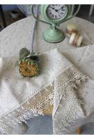 Mantel rectangular, flores bordadas, tela de algodón, decoración de boda - details 12