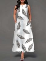 Women's Boho Long Dress Elegant Sleeveless Floral Print Casual Beach Party Summer Dress - details 42