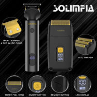 Hatteker-Juego de cortadora de pelo profesional para hombres, Afeitadora eléctrica para hombres, recortadora corporal calva, cortadora de cabello de carga rápida USB, 2 máquinas - details 1