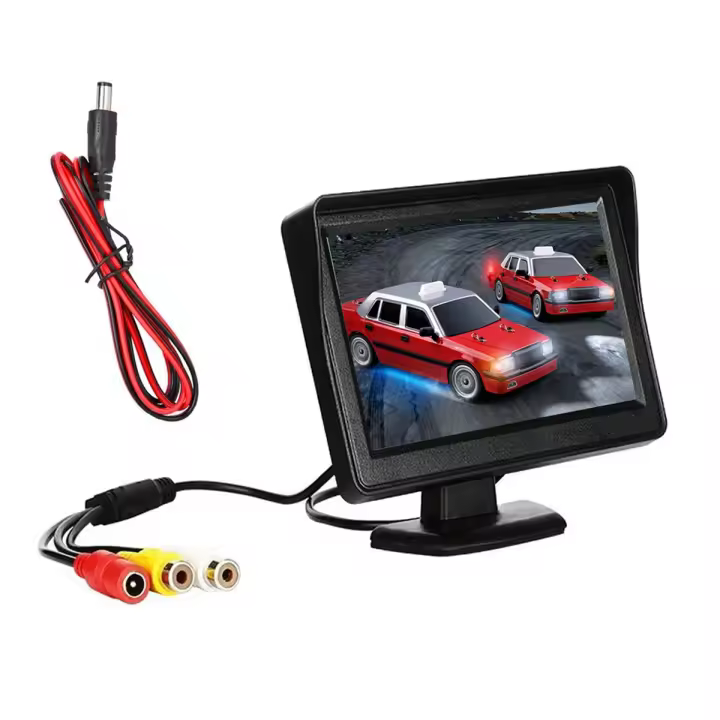 Kit de Monitor retrovisor para coche, cámara de visión trasera de coche TFT LCD, sistema de estacionamiento de marcha atrás, Monitor sin cámara, CC 9V-24V, 4,3 pulgadas - 1