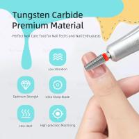 HYTOOS cónico 5 en 1 broca para uñas dientes cruzados brocas de carburo para uñas quitar Gel lima eléctrica taladros máquina accesorios de manicura - details 1