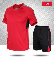 Traje deportivo informal de verano para hombre, pantalones y mangas cortas transpirables de secado rápido, holgados para correr - details 9