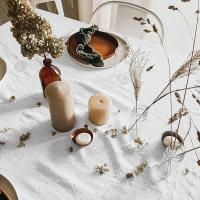 Fiesta de boda estilo granja, mantel de cocina navideño, textura suave plisada, blanco - details 2