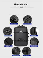 Mochila de viaje impermeable para hombre, morral escolar para ordenador portátil de negocios, de 15,6 pulgadas, con carga USB - details 6