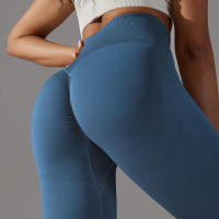 Leggings de yoga sin costuras para mujer, ropa deportiva de entrenamiento, pantalones deportivos de cintura alta - details 64