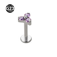 Pendientes de titanio G23 para mujer, Piercing Labret, flor de circón, Ópalo, 16G, F316, 2 piezas, nuevo, 2023 - details 6