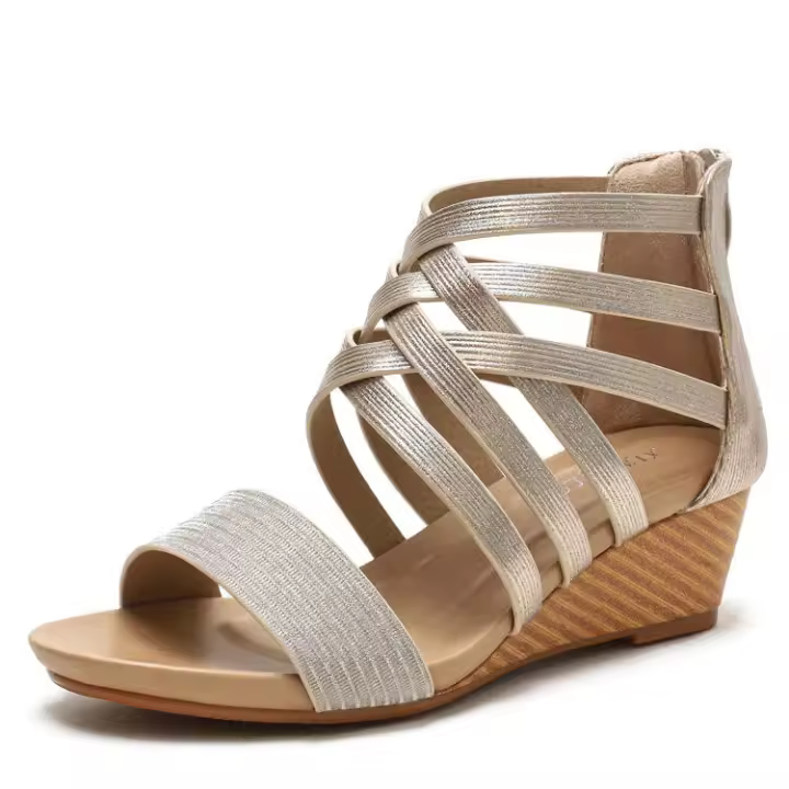 Sandalia pendiente y sandalias romanas nuevo estilo étnico zapatos de mujer de viaje de vacaciones con punta abierta - 1