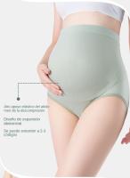 Pantis de Maternidad de Algodón de Cintura Alta Soporte Abdominal, Color Sólido, Transpirable para Mujeres Embarazadas Estilo BRIEF, Acolchado en Nylon, Retirable - details 8