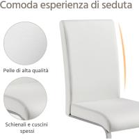 2 Piezas Sillas de Comedor Sillas de Oficina Conferencia Altura 47cm Carga Máxima 135kg Blanco - details 12