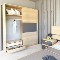cajones, Mueble Auxiliar Almacenamiento Dormitorio, Modelo Uniq, Color Blanco, Medidas - details 3
