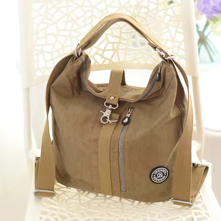 Mochila multifunción 3 en 1 para mujer, bolso de hombro de tela de nailon, bolso de compras reutilizable, bolso de viaje cruzado - 1