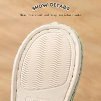 Zapatillas de Casa de Lino Naturales 2025 Zapatos de Piso Interiores Silenciosos para Verano - details 5