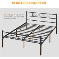 Cama Doble 140 x 200 cm con Espacio Almacenamiento Bajo Marco Metal Altura del Suelo 32 cm Blanco - details 33