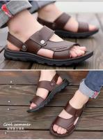 Sandalias de cuero suave de verano para hombre, sandalias antideslizantes informales con punta abierta para exteriores, sandalias deportivas cómodas para playa - details 11