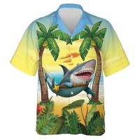 Ropa de playa hawaiana para hombre con estampados de animales interesantes, camisa con cuello de surf Aloha, vacaciones, manga corta, Hola - details 1