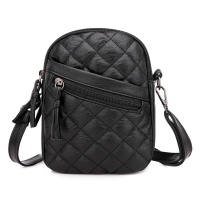 Bolso Mensajero BINGMEI Pequeño Textura Nueva de Cuero Suave Bordado Redondo de Hombro - details 3