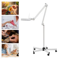 5 lupas dioptrías, lámpara cosmética de trabajo, lámpara de lupa cosmética LED con soporte, lupa de pie para salón de belleza, esteticistas y aficionados - details 5