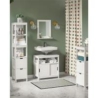 SoBuy Armario de Baño Mueble Baño Auxiliar Organizador con 1 Comportamiento Abierto y 2 Puertas 70 x 35 x 90 cm Blanco BZR121-W ES - details 30