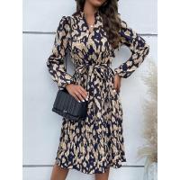 Vestido estampado elegante y bonito para primavera y otoño con cuello en V, nuevo en vestidos de manga larga de estilo coreano para mujer - details 1