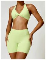 Pantalones cortos de Yoga sin costuras para mujer, mallas deportivas de LICRA de cintura alta, suaves, para gimnasio y entrenamiento - details 20