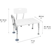 Asiento Bañera Adulto con Asa Acolchada, Silla Personas Mayores, Banco Transferencia, Taburete Antideslizante, Blanco - details 3