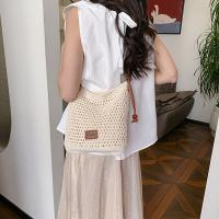 Bolso bandolera informal para mujer - Bolso de poliéster blanco de gran capacidad con correa larga fija y cierre magnético, versátil para uso diario y viajes, lavable a mano, bolso bandolera, accesorio minimalista, construcción duradera, diseño tejido tex - details 7