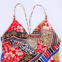 BUNO-nuevo vestido de tirantes finos para mujer, vestido de verano con cuello en V estampado ajustado sin mangas y espalda descubierta, vestido Maxi con tirantes, vestido de fiesta a la moda para mujer - details 4