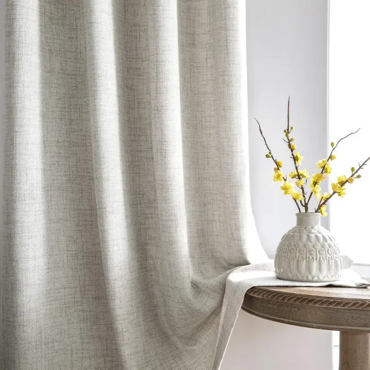 Cortinas Visillos Natura para Salón Cortinas Dormitorio 2 Piezas, 140x260cm - 1