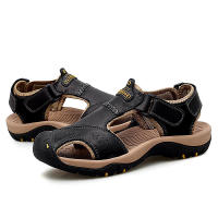 Sandalias clásicas de cuero genuino para hombre, zapatos transpirables de cuero de vaca, sandalias romanas suaves para exteriores, Verano - details 27