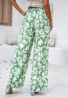 Pantalones elásticos de pierna ancha para mujer Primavera-Verano Chic con estampado elegante - details 14