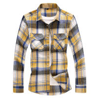 Camisa de manga larga a cuadros a rayas para hombre, camisas clásicas de oficina de un solo pecho, Camisa informal a la moda de otoño, 7XL - details 13