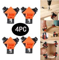 4 abrazaderas de ángulo recto de 90 grados para carpintería, abrazaderas rápidas ajustables con resorte para carpintería, gabinete, abrazaderas para marcos de fotos, abrazaderas para marcos de fotos, herramientas para el hogar - details 1