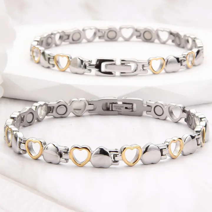 Pulsera magnética femenina de acero inoxidable, elegante, duradera, regalo de joyería - 1