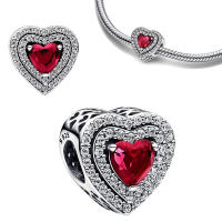Colgante de corazón joyería de plata para mujer 2025 - details 1