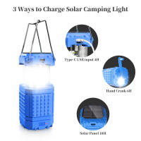 Linternas solares regalo recargables  camping Portátil multifunción LED manivela Faroles jardin exterior - details 0