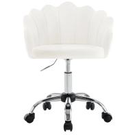 Silla de Escritorio Giratoria de 360 Grados Silla de Vestir de Terciopelo con Espalda de Peta y Ruedas Altura Ajustable Muebles y Organización - details 5