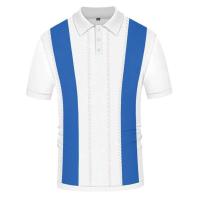 Ropa de verano para hombre, pantalón corto informal, polo de manga corta, camiseta de punto, camiseta transpirable con botón de solapa, M-3XL lujosa y - details 3