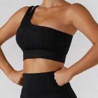 Sujetador deportivo sexy de un solo hombro para mujer, ropa interior de entrenamiento de gimnasia, chaleco para correr de alto soporte - details 20