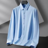 hombre manga larga ropa hombre Nueva camisa informal de negocios de manga larga de Color sólido para hombre, resistente a las arrugas, cómoda, versátil para todas las estaciones - details 9