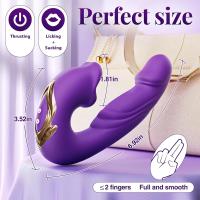 Vibrador de rosa de doble uso para mujer, vibrador para lamer la lengua para mujer, 2 en 1, punto G, pezón, estimulador de clítoris, consolador, masajeador, masturbador, juguete sexual femenino para adultos, vibrador de empuje, juguetes sexuales, modos de - details 4