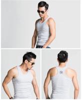 Camiseta deportiva sin mangas para hombre, estilo de ropa de trabajo, chaleco deportivo adelgazante elástico para primavera y verano, ropa informal hecha en China - details 4
