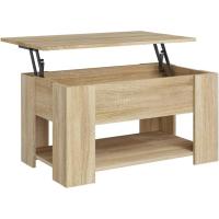 Mesa de centro, mesa auxiliar, consola lateral, salón, sofá, sala de estar, cafetería, muebles, mobiliario, madera contrachapada blanca, 79x49x41 cm - details 44