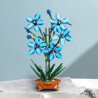 Ramo de flores de Cymbidium Faberi Bonsai, planta en maceta, decoración del hogar, bloques de construcción, juguetes para niños - details 4