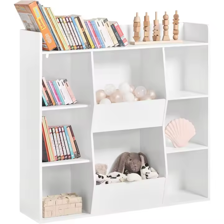 Estantería Infantil Multifuncional 6 Estantes y 2 Compartimentos para Libros y Juguetes - 1